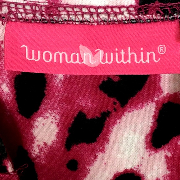 Woman Within Pink Paint Splash Tunic Top - Picture 3 of 4